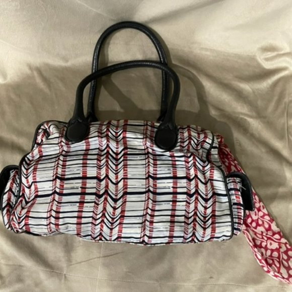 Marc Jacobs Fabric and Syintetic leahter Purse Black White Red  - RARE - Picture 3 of 12